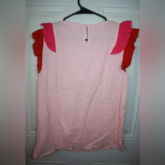 BiBi V-Neck Flounce Sleeve Summer Blouse SIZE SMALL - Picture 3 of 3